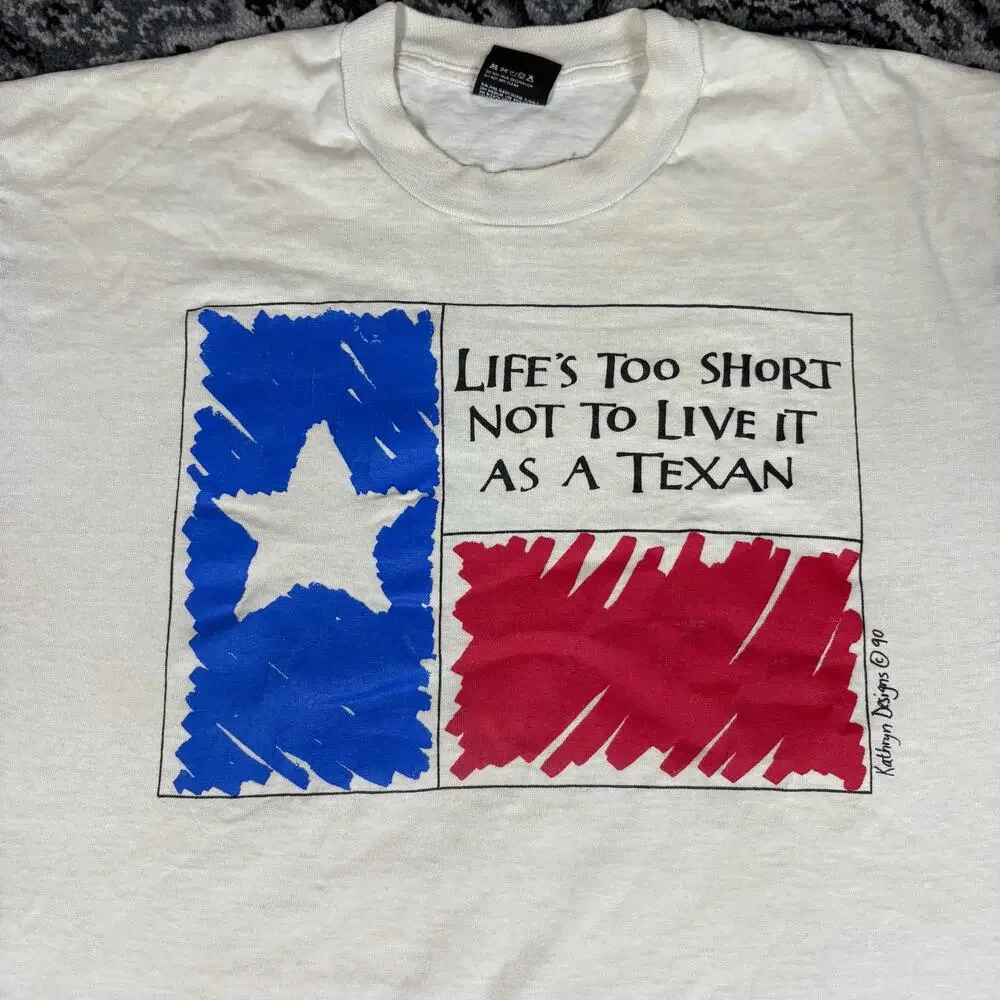 Vintage 90s Life Too Short Not to Live it as A Texan Screen Stars Men’s Sz‎ XL